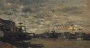 Charles-Francois Daubigny De haven van Bordeaux. Sweden oil painting artist
